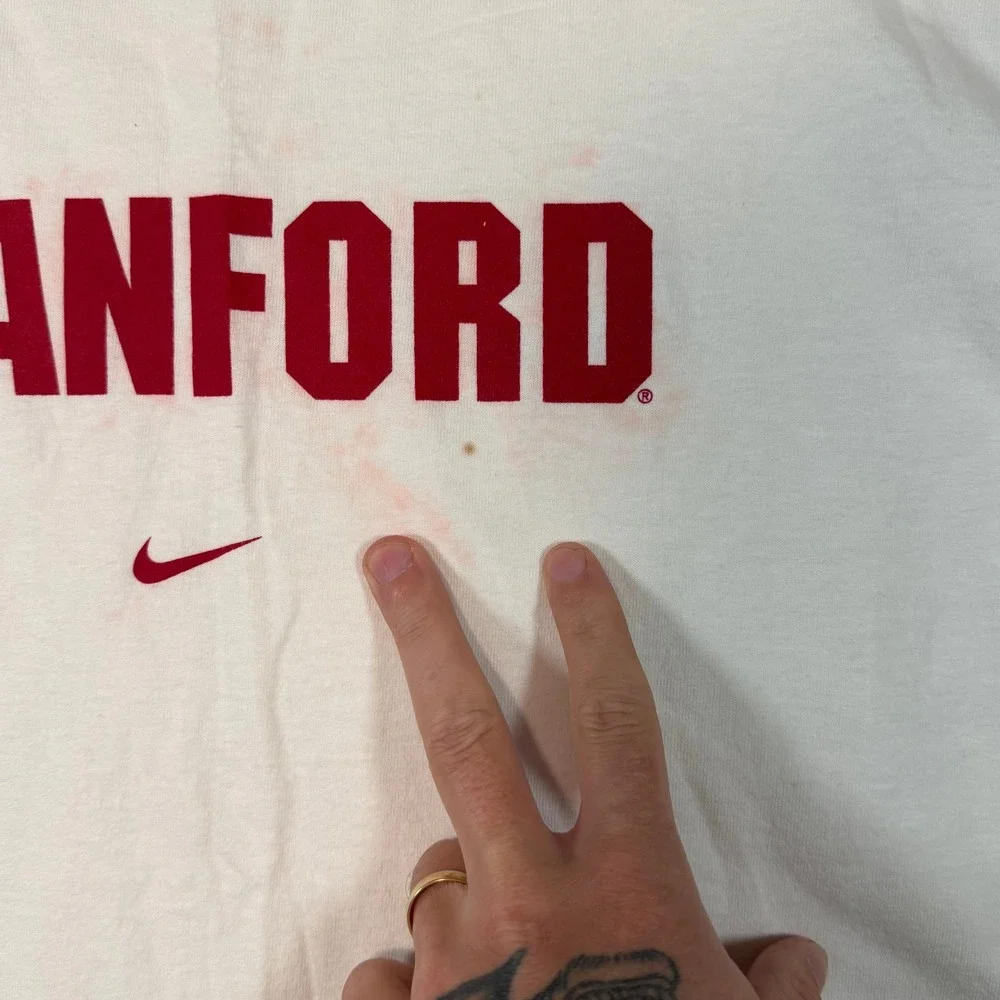 Vintage Nike Stanford University Cardinal T-Shirt Mens XL White NCAA Collegiate